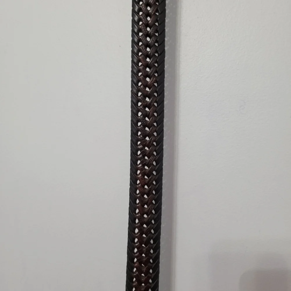 Fossil Men's Two-Tone Braided Leather Belt‎ Size 42 Dark Brown 105cm
